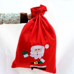 Grande sacchetto regalo di Babbo Natale rosso in tessuto non tessuto con chiusura a cordoncino