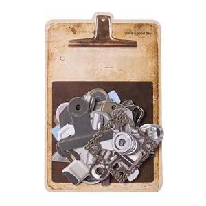 30pcs vintage hollow material paper pack with frames and industrial gears for DIY journals