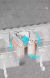 Detail showing the silicone wrapping structure and anti-slip rollers of the mop holder