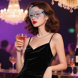 Elegant silver laser-cut metal masquerade mask with intricate lace design for party