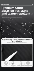 Water-repellent and scratch-resistant fabric detail of high-density nylon men bag