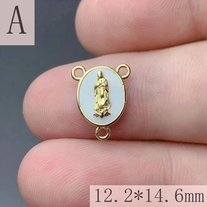 Macro view of 12.2*14.6mm Saint Benedict Guadalupe pendant for DIY jewelry making