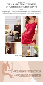 Detail of elegant dark red silk satin camisole dress with minimalist luxury straps