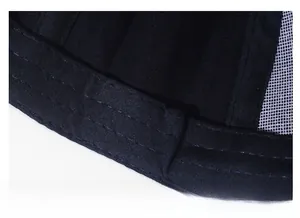 Macro shot of baseball cap interior showing reinforced wide sweatband and stitching