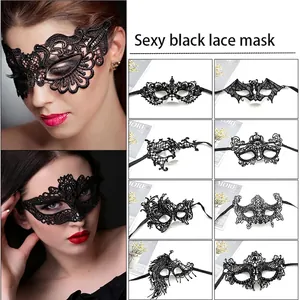 Black Lace Masquerade Mask Sexy Hollow Out Eye Mask For Women Party Halloween Costume Accessory Mystery Gothic Style