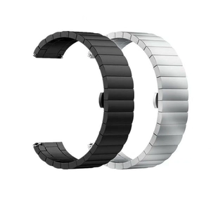 Classic silver and black stainless steel link bracelets for Huawei Watch 5 and 5 Pro