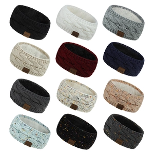 Bandeaux tricotés doublés polaire hiver en 12 couleurs pour chaleur et protection