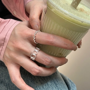 S925 Sterling Silver Bead Open Ring For Women Minimalist Geometric Irregular Ball Adjustable Finger Ring Fashion Jewelry