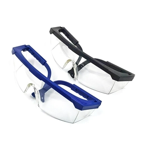 Protective safety goggles with adjustable legs for anti-impact and anti-splash shield