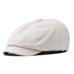 Vintage British Style Newsboy Cap Cotton Octagonal Retro Adjustable Cabbie Hat For Men Women Casual Outdoor