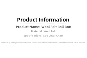Detailed specification sheet for handmade wool felt Christmas decorative balls set