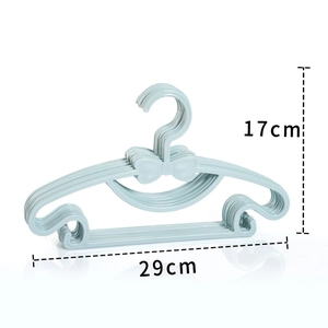 Blue bow-knot plastic children's hangers with non-slip design, size 29cm x 17cm