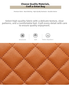 Detail of brown quilted pebble leather texture with waterproof material on wristlet bag