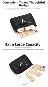 Black quilted crossbody bag with metal V logo, large capacity daily shoulder handbag.