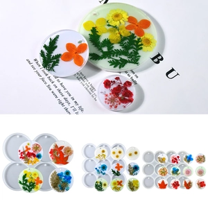 Moules Ronds En Silicone Pour Résine Fabrication De Bijoux Et Pendentifs Artisanat Multi Cavités Blanc Transparent
