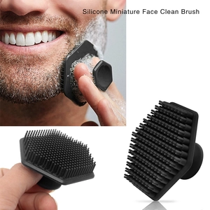 Silicone miniature face cleaning brush with soft bristles and ergonomic suction handle