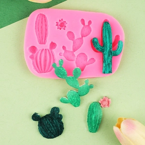 Cactus Succulent Silicone Mold DIY Baking Fondant Cake Decoration Chocolate Resin Crafting Multi Cavity Plant Shape