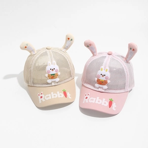 Casquette de baseball en maille pour fillettes avec oreilles de lapin et pare-soleil