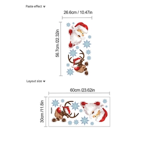 Sticker mural de Noël guide des tailles avec motifs de Père Noël et de rennes