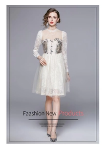 Detailed view of intricate lace sleeves and floral embroidery on a white vintage dress
