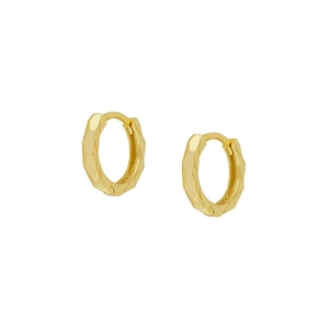 Chic faceted gold hoop earrings with geometric surface for women in luxury jewelry style
