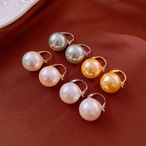 Boucles D'oreilles Dormeuses Rétro Style Français Künstliche Perles D'imitation Pour Femmes Cuivre Plaqué Or Tige Acier Inoxydable