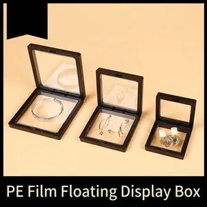 Three black PE film suspension boxes in various sizes for anti-oxidation jewelry storage