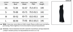 Detailed size chart in CM for backless evening gown including bust and waist measurements