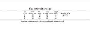 Detailed size chart for women's short sleeve top and skirt set with measurements in cm