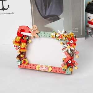 DIY Christmas tree building block music box with festive gingerbread man decorations