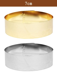 Polished 7cm metal mirror belt available in gold and silver finish on white background