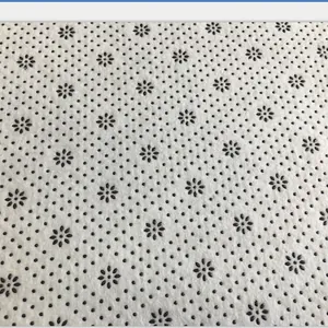 Christmas printed flannel rug with non-slip plum blossom particles on non-woven base