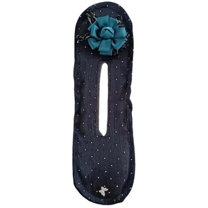 Elegant dark green rose flower hair bun maker with butterfly bow and beads for women