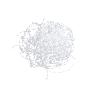 Elegant white faux pearl bead garland for DIY Christmas tree and festive home decoration