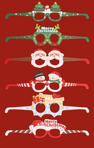 Lot de 6 lunettes de Noël en papier aux motifs festifs pour fêtes et célébrations