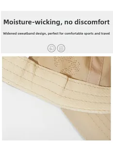 Detail showing breathable mesh vents and widened moisture-wicking sweatband on sun hat