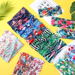 Bohemian knotted sport headbands with diverse floral and geometric patterns for women