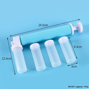 Manual vacuum massage pump set with transparent plastic jars and teal suction device