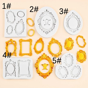Moule En Silicone Fondant Gâteau Européen Baroque Relief Cadre Photo Miroir Vintage DIY Outil Boulangerie Chocolat Décoration