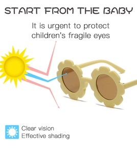 Infant sunflower sunglasses in cream yellow with UV protection and clear vision feature