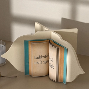 Detailed view of cream resin sheet music stand mold for DIY craft and book display base