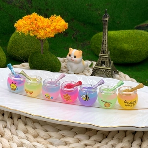 Glow-in-the-dark luminous miniature honey jar resin charms for DIY jewelry making