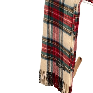 Classic red and green plaid scarf with tassels, soft wool-touch festive holiday wrap