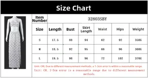 Detailed size chart for two-piece lace-up crop top and maxi skirt outfit in centimeters