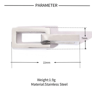 Paramètres de taille détaillés de l'accessoire rectangulaire en acier inoxydable