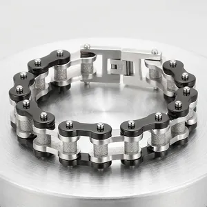 Men Bracelet Stainless Steel Bicycle Motorcycle Chain Heavy Industrial Style Hip Hop Jewelry For Biker