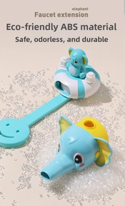Detailed view of elephant cartoon faucet extender made of eco-friendly ABS material