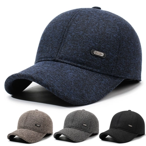 Men Winter Baseball Cap Thickened Woolen Hat With Ear Flaps Windproof Warm Outdoor Sport Duck Tongue Cap Adjustable