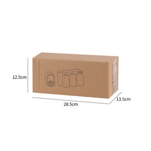 Detailed packaging dimensions 28.5x13.5x12.5cm for wall-mounted toothbrush holder set