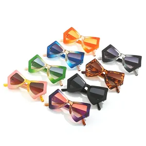 Pentagon frame fashion sunglasses in various vibrant colors and trendy gradient patterns